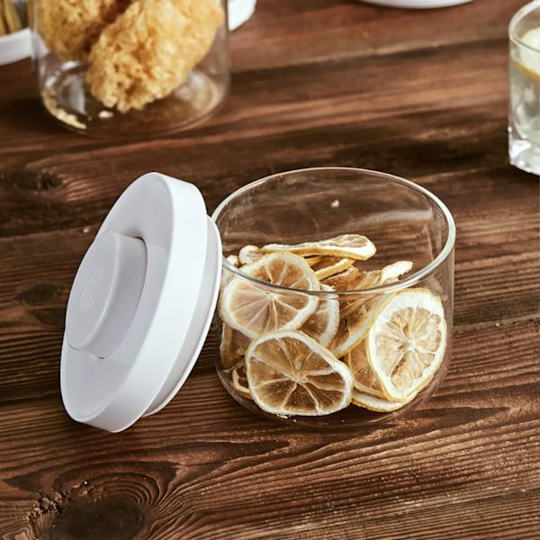 Lufttæt Kaffebønne Opbevaringskrukke, Glaskrukke med Lufttæt Låg, Køkken Glas Opbevaringskrukke, Sukkerkrukke, Glas Mad Opbevaringskrukke, (Rund 500ML)