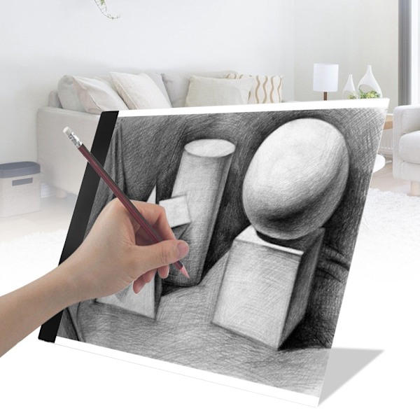 Ultratunn A4 LED Ritplatta, Energibesparande Bärbar Multifunktionell Ljusplatta för Animation Kalligrafi Tygdesign, Slät Yta