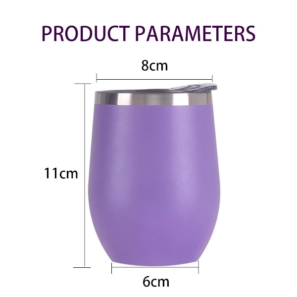 Isolert vannflaske BPA-fri lekkasjesikker varm kald rustfritt stål isolert krus for reise utflukt hjem 12oz 360ml lilla 12oz