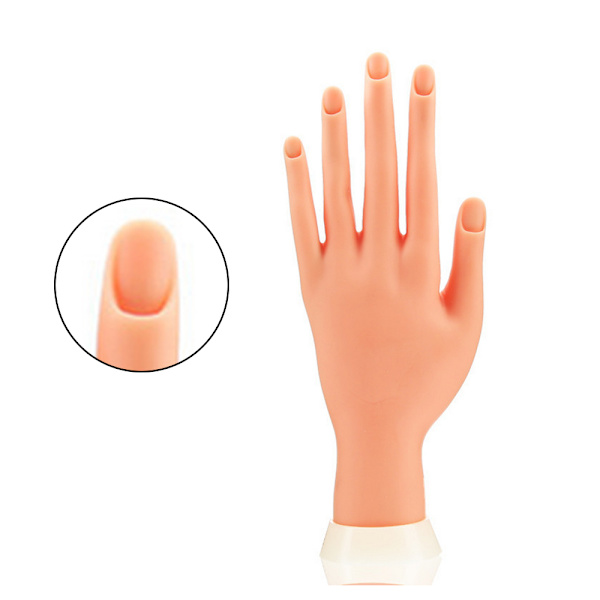 Övningshand för akrylnaglar, falsk hand för nagelövning, flexibel rörlig falsk hand manikyrövningsverktyg, nagelkonstträningsövning