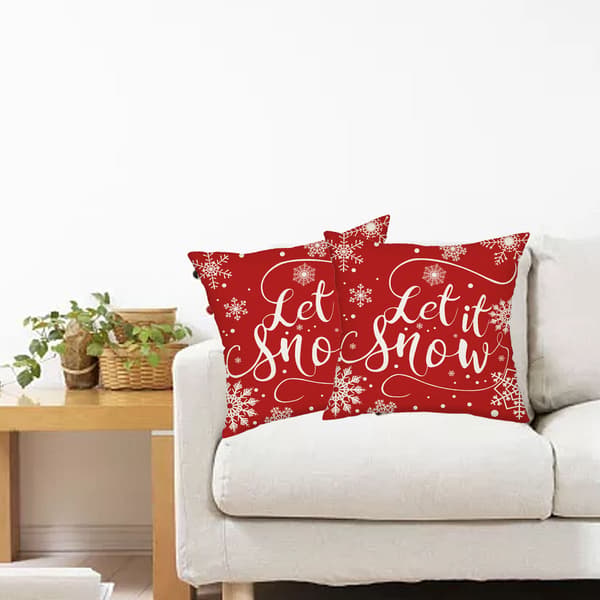 4 st Julkuddar Snöflinga Älg Julgran Julkuddfodral