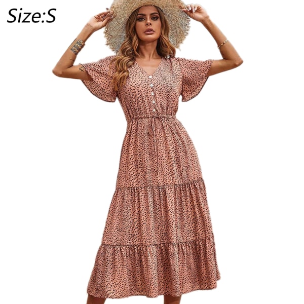 Spring and summer sexy V-neck printed dress Women's party dress