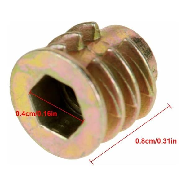 Gjengemuttere, sekskantmuttere med hult hode 50 stk M4 8mm sinklegering
