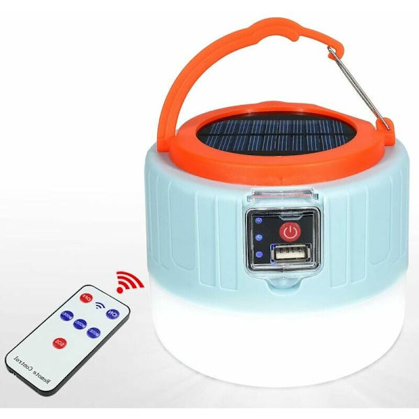 USB-laddningsbar lykta, bärbar LED-campinglampa med solenergi, vattentät lampa, kontinuerlig belysning 6-24 timmar, bärbar för nödsituationer,