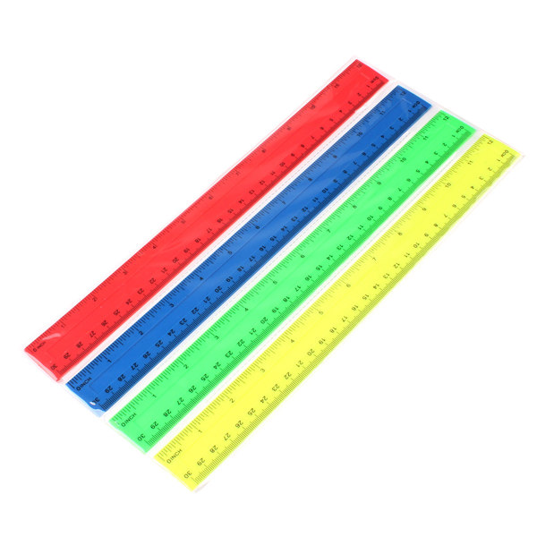 Advertising ruler 4 Straight colored transparent plastic ruler