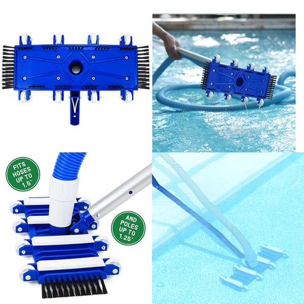 Flexibelt sugmunstycke för spa och pool med sidoborstar, professionell