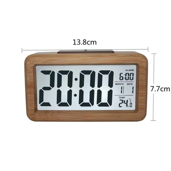 Alarm Clock Digital LED Digital Clock Wood,for Bedroom Night