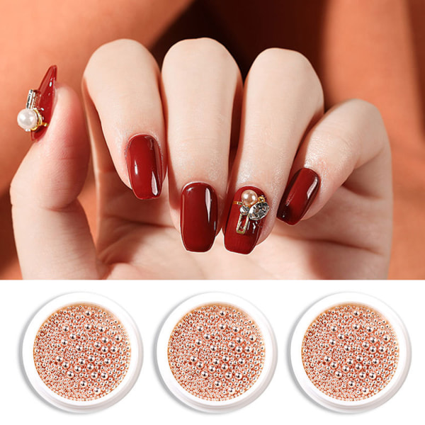 Nail art Strass Manikyr Stålboll Professionell Nail art Nail art Kristall Strass Nail art Rose gold