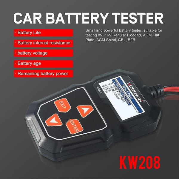 Kw208 Er Bil Digital 12v 100-2000cca Fordons Er Verktyg