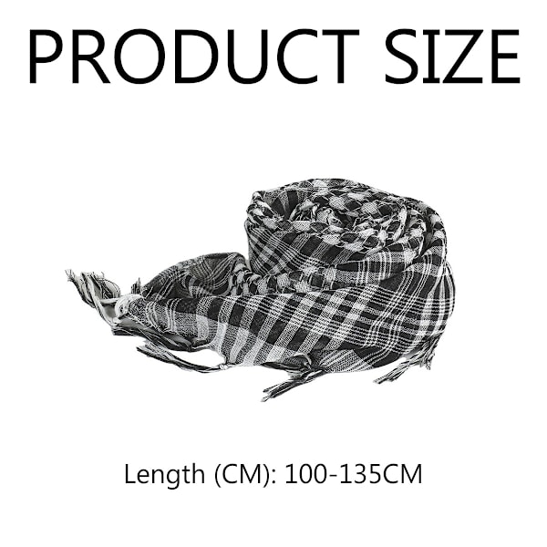 Mustavalkoinen Unisex-Houndstooth-Stoli Keffiyeh-Tupsuhuivit Aavikon Armeijan Kaulahuivit