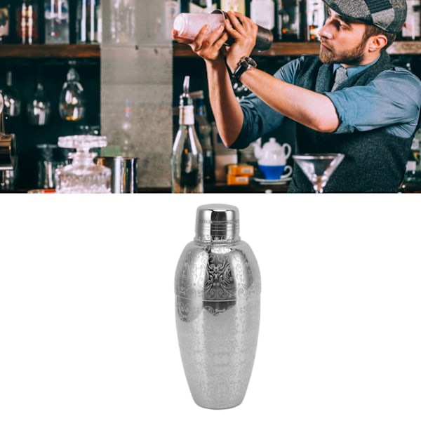 Cocktail Shaker American Style 304 Rostfritt Stål Cocktail Bartending Mixer Shaker för Bartillbehör Etsning