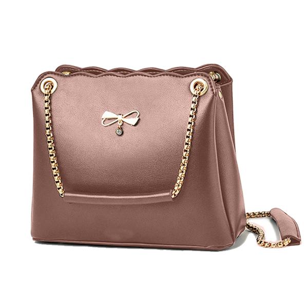 Båge bärbar väska söt damväska enkel casual axelväska crossbody väska