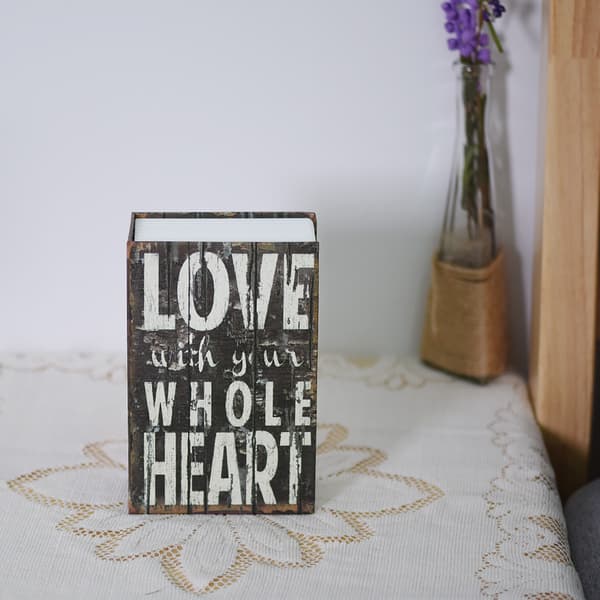 Kreativ bok säker låda pengar smycken samling förvaringslåda med kombinationslås (LOVE)