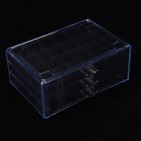 72 Rudes Tre-lags Neglekunst Tilbehørs Opbevaringsboks Smykke Organizer Opbevaringskasse Transparent Sort