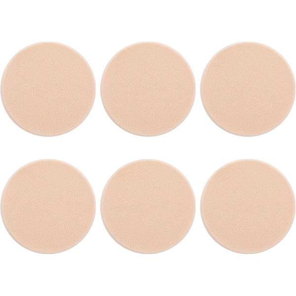 Sæt med 6 mini runde hypoallergene makeupsvampe til foundation