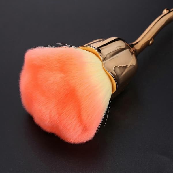 Nageldammborste Rosa Borste Nagelkonst Rengöringsborste Rougeborste (guld)