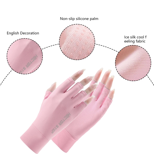 Unisex UV-skyddande fingerlösa handskar  Sommar solhandske för