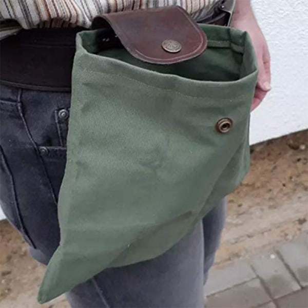 Foraging Bag, Bushcraft Bag i PU-lær og vokset lerret med