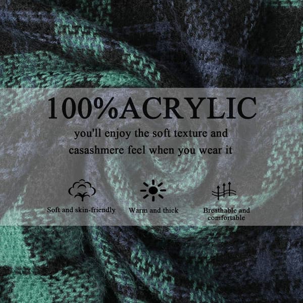 Plaid Tæppe Halstørklæde Vinter Efterår Halstørklæder til Kvinder, Varmt Blødt Tykt Oversized Tartan Sjaler Wraps Halstørklæder