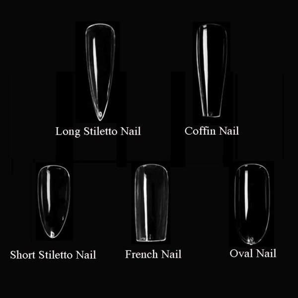 Clear Long Coffin Nails Tips,100 PCS Fake Full Cover Ballet Nails False Acrylic Nail Tips 10 Sizes