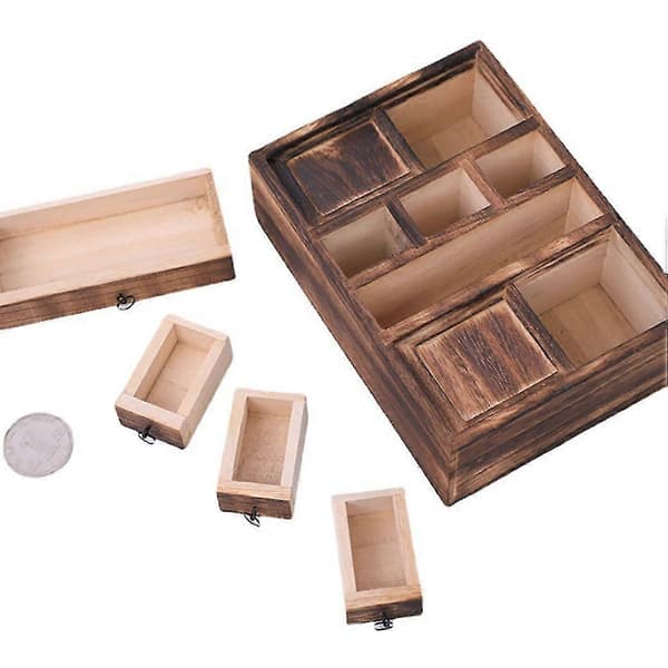 1/12 Dukkehus Miniature Køkken Retro Træskab Kommode