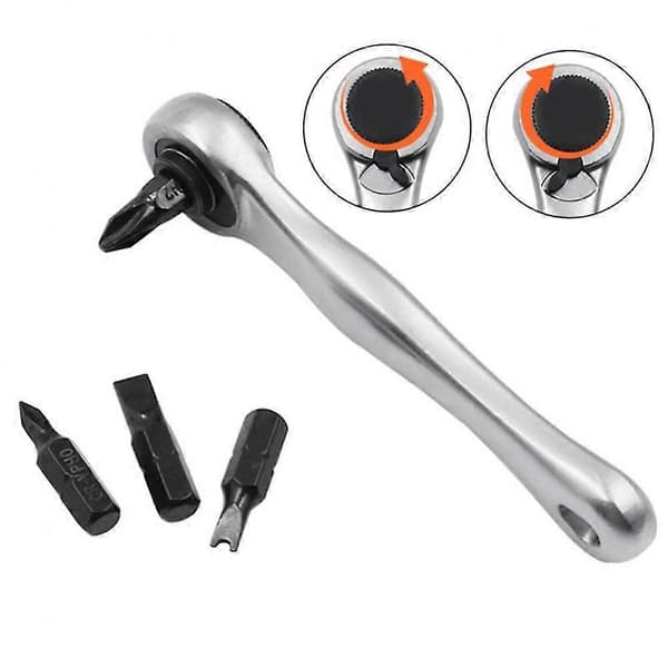 12 stk. Bærbar Mini Skralle Skrutrekker Bits Drill Sett Justerbar Demonterbar 1/4 Socket Skralle W