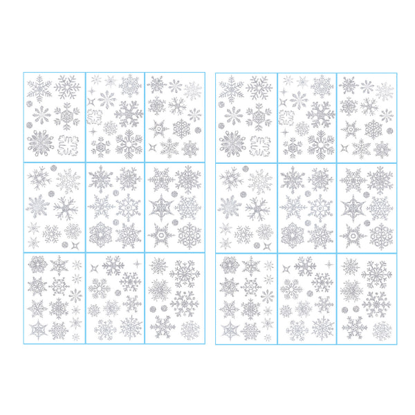 2 uppsättningar av färg snöflinga elektrostatiska klistermärken jul