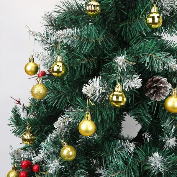 Sæt med 50 guld julekugler til juletræspyntning Gold