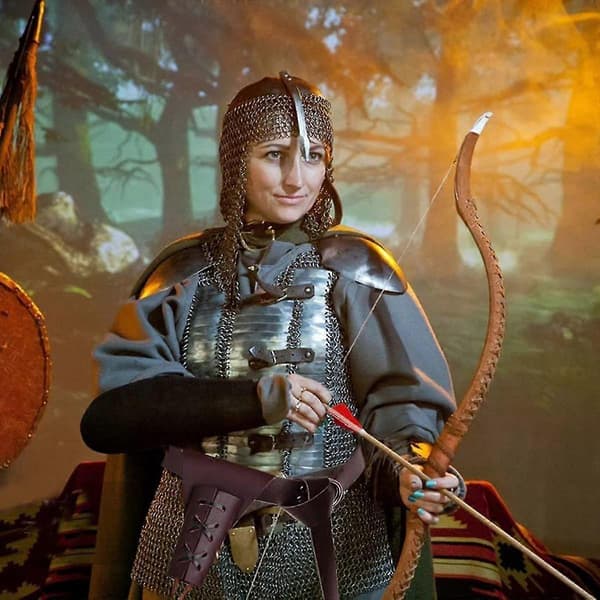 Middelalderlig læder sværdhylster bælte pirat hylster bælte til Cosplay, sort
