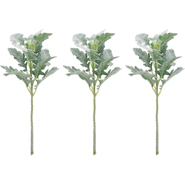 Juldekorationskvistar med snötäckta gröna blad, ikonisk misteldesign för bred dekorationsanvändning (3 st)