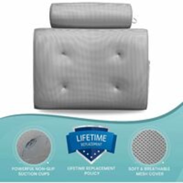 Everlasting Comfort Badekar Pute - Støtter Hode, Nakke og Rygg i Badekaret - Badekar Pute