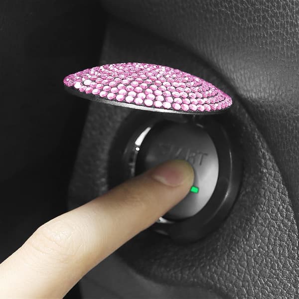 Bilmotor start stop knap dæksel, universal håndlavet krystal rh