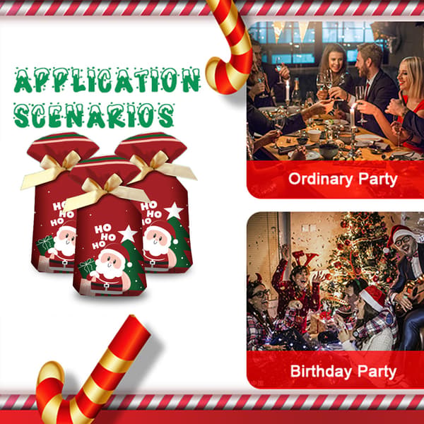 50 st Julklappspåsar Jul Satin Dragsko Presentpåsar Julhelg Godispåsar Presentförpackningspåsar