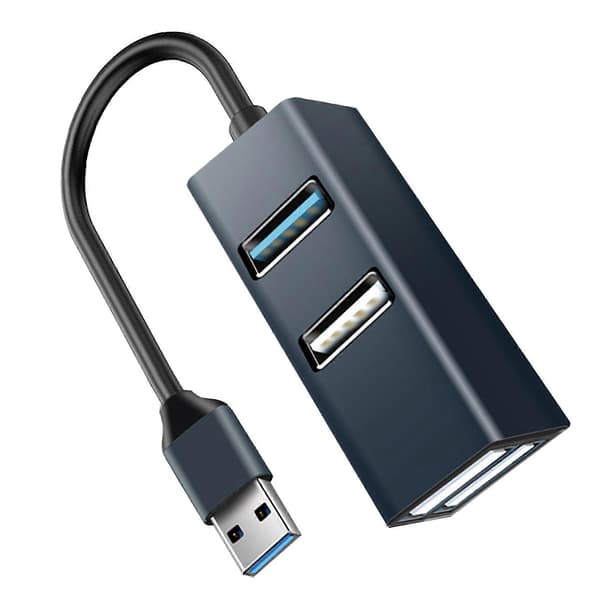 Mini Hub Usb 3.0 Hub Adapter Dock 4 I 1 Dokkingstasjon Splitter For Pro Ipad Laptop Sølv