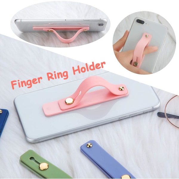 6 delar Telefonrem Grip Hållare Finger Mobiltelefon Grip