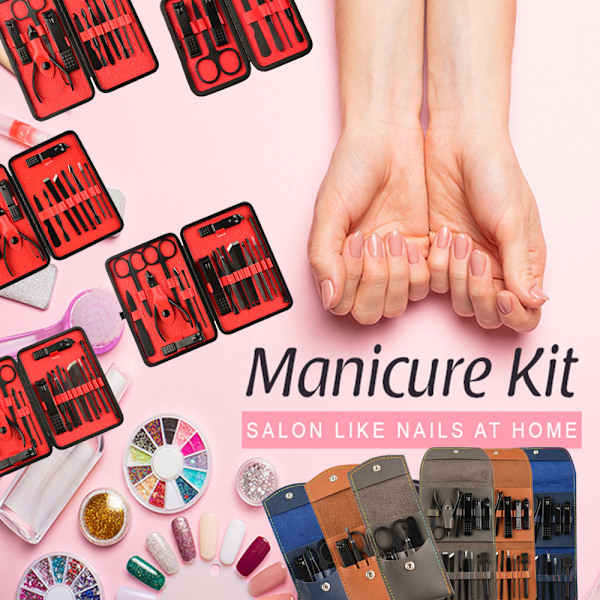 Nagelklippare Set Hög Precision Rostfritt Stål Cutter Fil Skarpa Saxar med Stilfullt Fodral