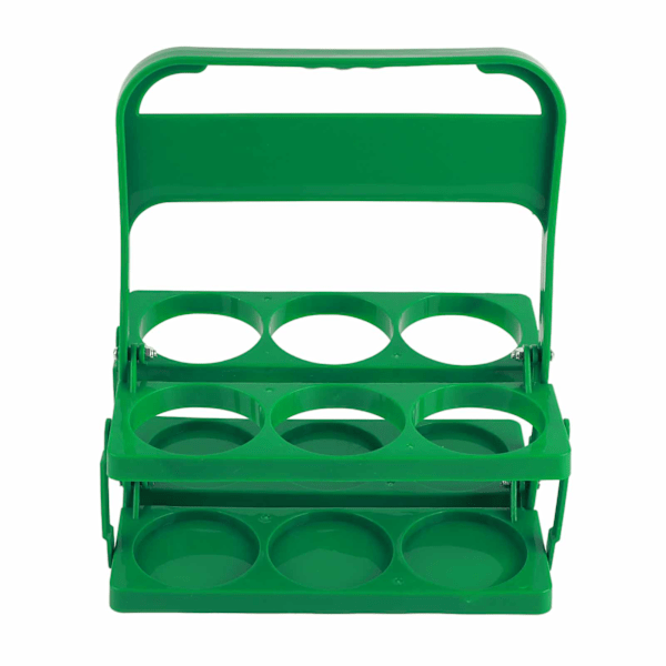 Bärbar öl flaskhållare enfärgad hopfällbar dryck förvaringsställ picknick öl handtag korg grön