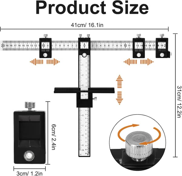 Justerbar Hullposisjonsjigg for Skap, Hardware Jig for Montering