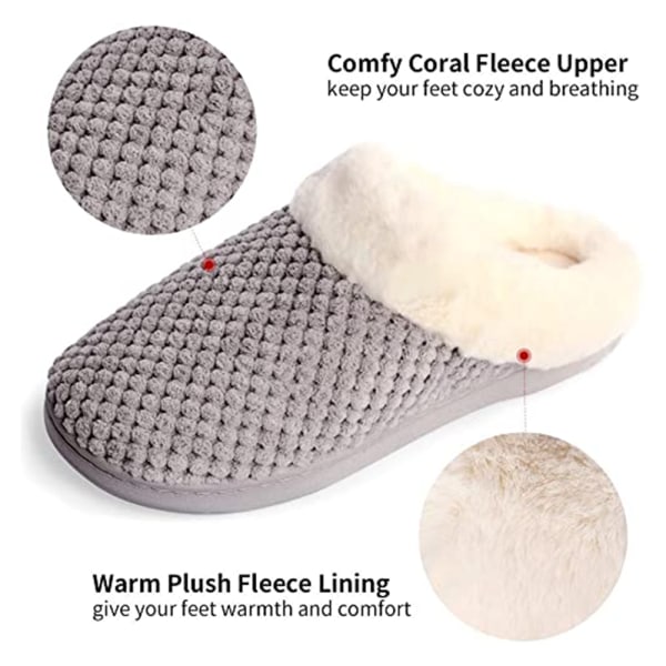 Mjuka minnesskum tofflor för kvinnor Komfort Varma Slip on Hou