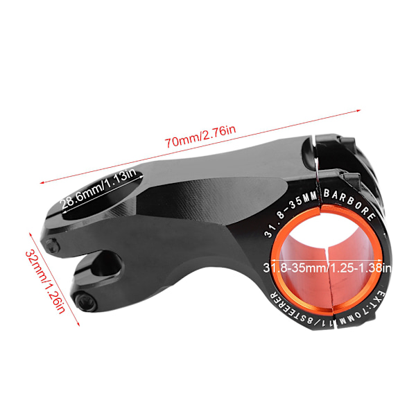 Fjellsykkel -17 Grader Aluminiumslegerings Styrerør 31,8mm Utbytting (Svart)