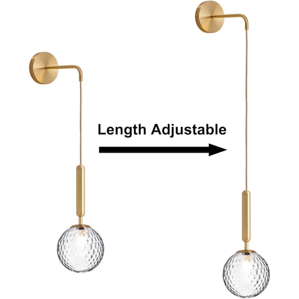 Stilren Vägglampa, Mjukt Diffust Ljus med Klar Glasskärm, Minimalistisk Vägglampa för Sovrum Täckt Veranda Terrass, Stödjer E27 Sockel Lampor (Inte