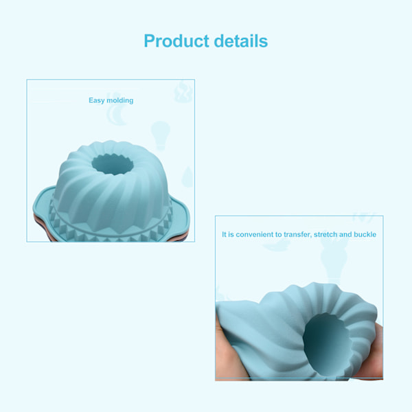 Silikone Kageform, Spiralmønster Kage Embryo Bageform, Bageudstyr, Chiffon Kageform Non-Stick Kageform