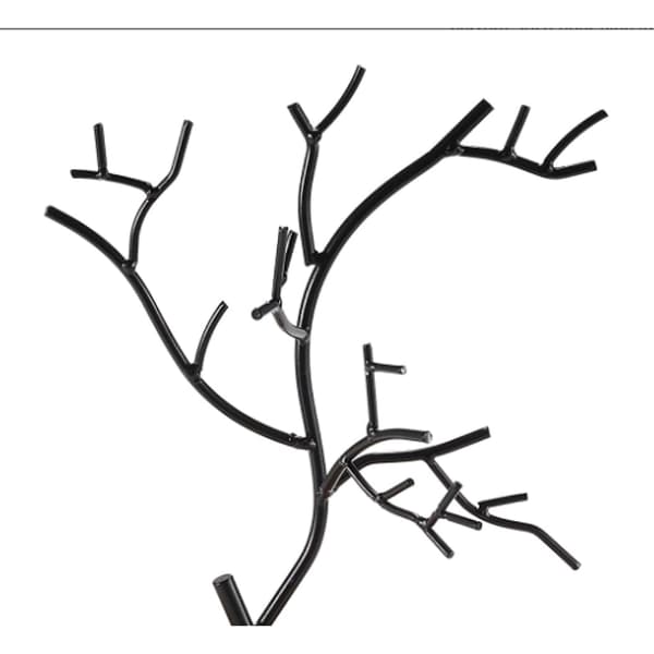 Smykkestativ med bambusfadbase, holdbare materialer til robuste metalgrene, elegant tilbehørsorganisator til hurtig installation