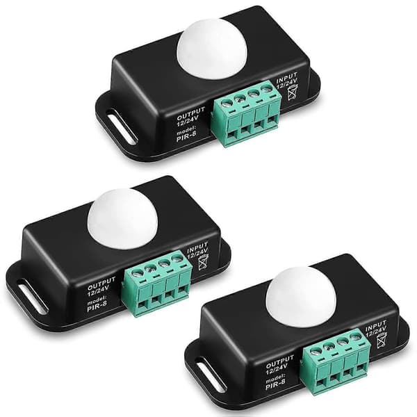 3 stk. 12 V 24 V Pir Sensor Infrarød Bevegelsesdetektor Kroppsbevegelsessensor Lysbryter Pir Kontroller