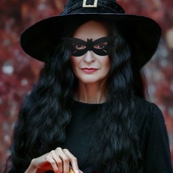 Svart Ögonmask, Fladdermusmasker Halvt Ansikte, Maskeradmask för Damer, Kvinnor, Flickor, Cosplay, Mask för Halloween Karnevalsfest, Maskerad