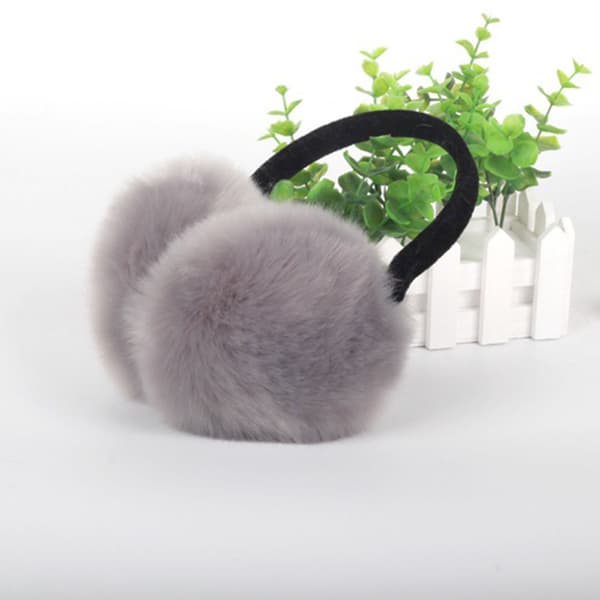 Vinter ørevarmer plysj varme øreklokker grey