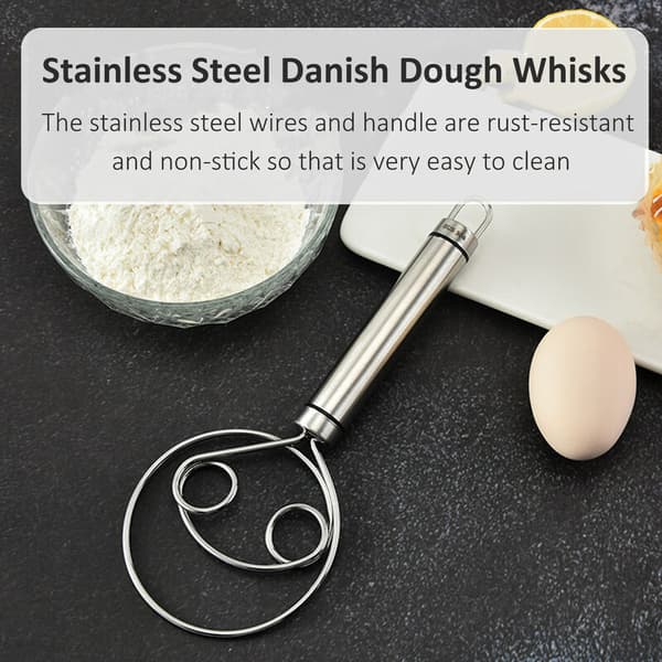 Dejvisper i dansk design, fødevaregodkendt 304 rustfrit stål, håndmixer til brød