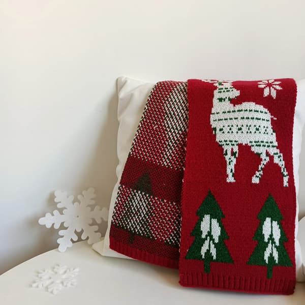 Juleskjerf Vintermote jacquard strikket skjerf style4