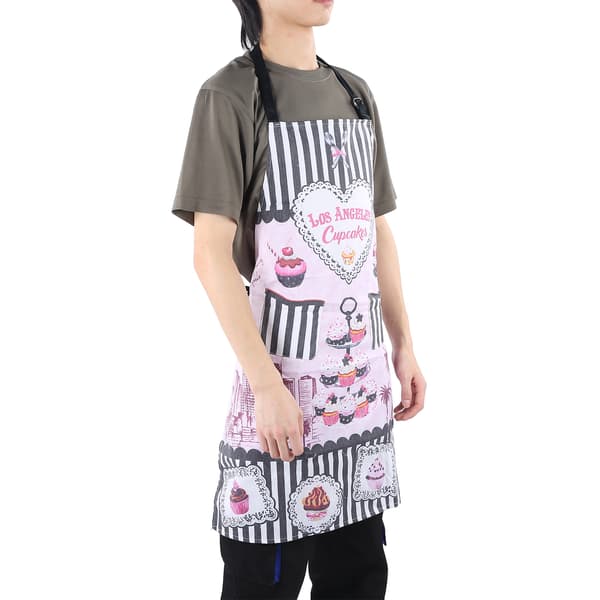 Chic Forklæde, Elegant Vandtæt Forklæde i Fransk Stil med Klare Billeder til Kvinder og Mænd, Åndbart Polyester Justerbart Madlavningsforklæde til