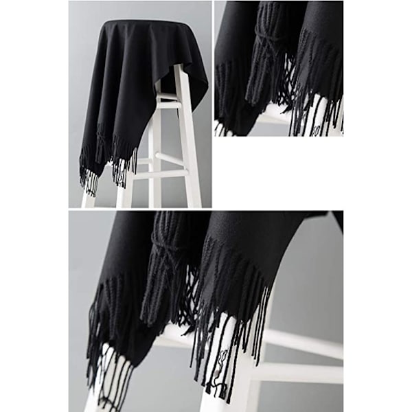 MaaMgic Dam Scarf Varm Höst Enfärgad Bomull med Tofs/Fransar, 40+ Färger Enfärgad & Rutig Pashmina XL Scarves Stole Återanvändbar